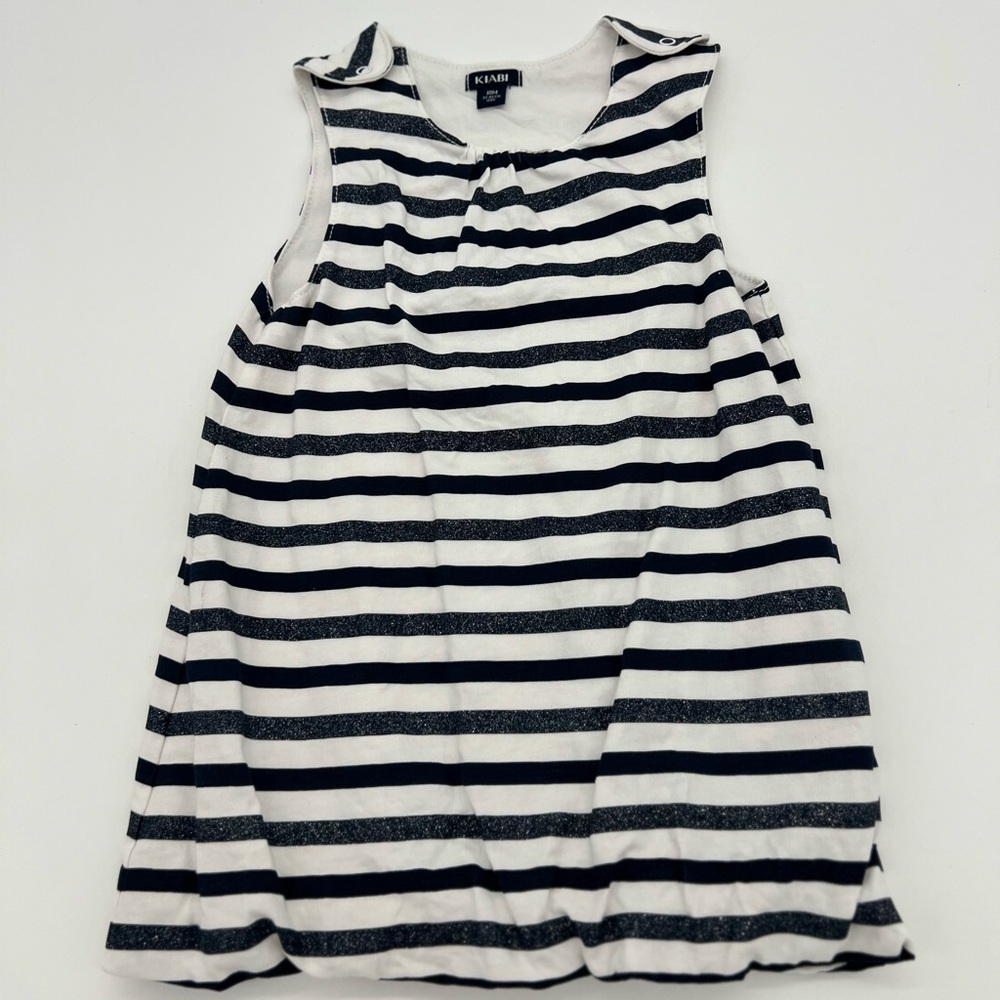 Kiabi Toddler Girls Baby 18 Months Black White Sparkly Striped Dress